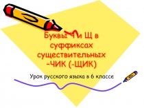 Презентация по русскому языку на тему Буквы Ч и Щ в суффиксе -ЧИК------ЩИК- (6 класс)