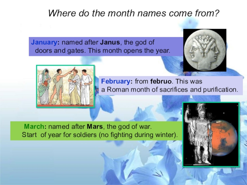 Come name. What Words come from the names of Roman Gods.