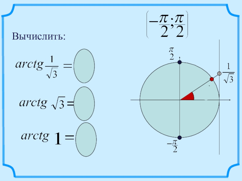 Арктангенс и арккотангенс презентация 10 класс