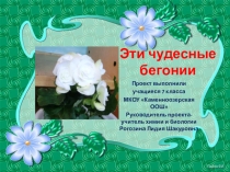 Презентация к проекту Эти чудесные бегонии