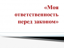 Презентация Моя ответственность перед законом