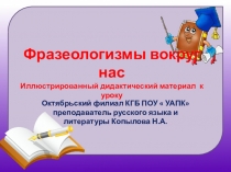 Дидактический материал к уроку русского языка на первом курсе колледжа Фразеологизмы вокруг нас
