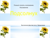 Презентация Изложение Подсолнух 3 класс