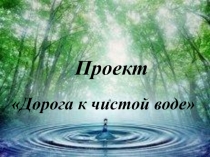 Презентация по экологии Дорога к чистой воде