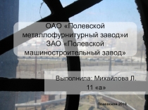 ОАО Полевской металлофурнитурный заводи ЗАО Полевской