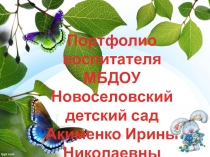 Портфолио воспитателя МБДОУ Новоселовский детский сад Акименко Ирины Николаевны