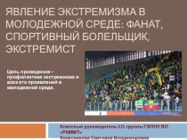 Презентация к классному часу Явление молодежного экстремизма