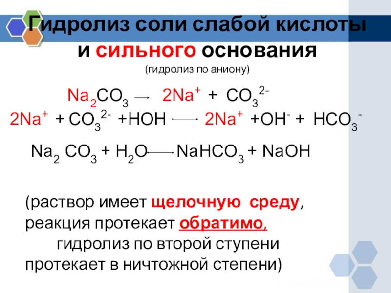 Какие растворы солей подвергаются гидролизу. Соли слабого основания и сильной кислоты гидролиз по катиону. Гидролиз na2h3io6. Гидролиз соли слабого основания и сильной кислоты. Соль, гидролизующаяся по аниону.