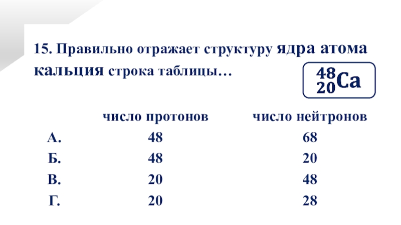 Число протонов кальция