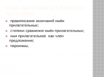 Презентация по русскому языку Имя прилагательное как часть речи