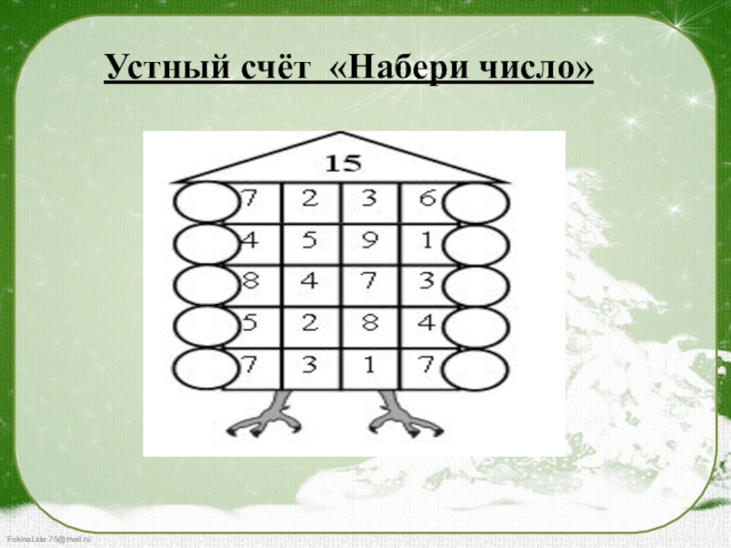 Устный счет на счетах. Устный счёт набери число. Устный счет домики. Устный счет домики 1 класс. Задания на устный счет состав числа.