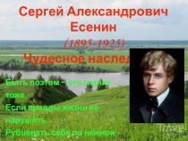 Презентация к уроку литературы 10 класс С. А. Есенин. Чудесное наследство