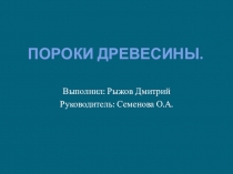 Пороки древесины ( презентация ученика)