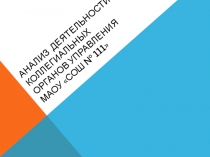 Презентация Анализ деятельности коллегиальных органов школы