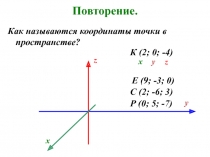 Координаты вектора в пространстве