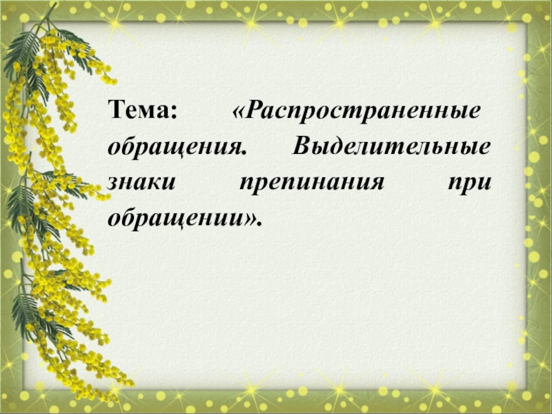 Выделительные знаки препинания при обращении 8 класс презентация