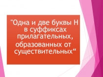 Презентация к уроку Н-НН в суффиксах прилагательных, образованных от существительных