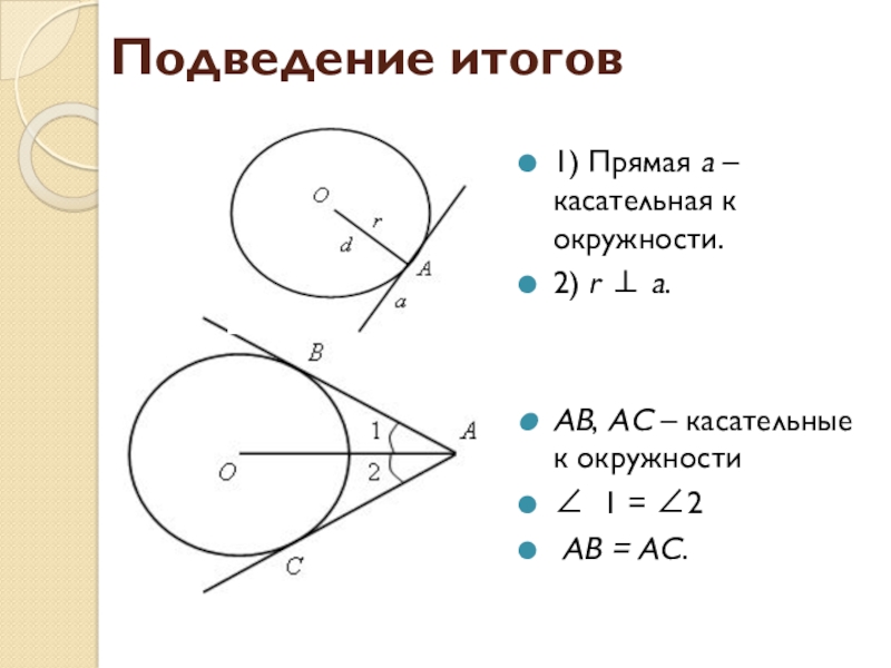 На рисунке аб и ас касательные к окружности