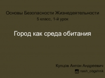 Город как среда обитания