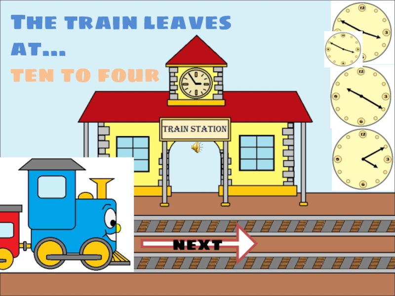 Презентация Интерактивное задание по английскому языку Train and clock 2