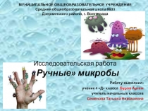 Исследовательская работа Ручные микробы