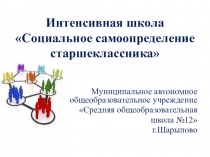 Презентация Социальное самоопределение старшеклассника
