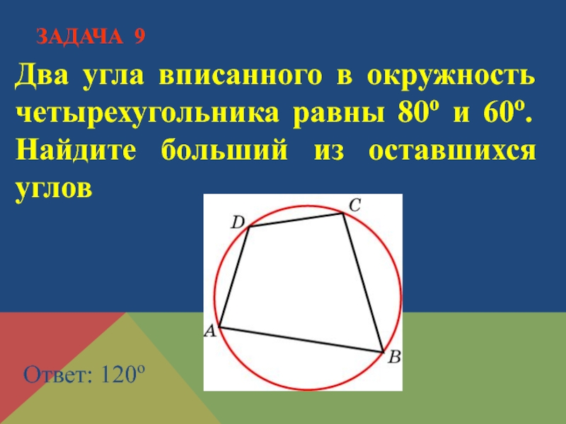 Свойство вписанного четырехугольника 8 класс презентация