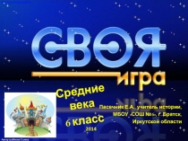 Своя игра Средние века Интерактивная дидактическая игра 