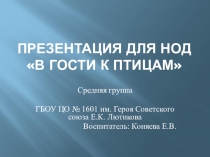 Презентация для НОД В гости к птицам в средней группе