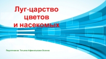 Презентация по окружающему миру Луг - царство цветов и насекомых (3 класс)