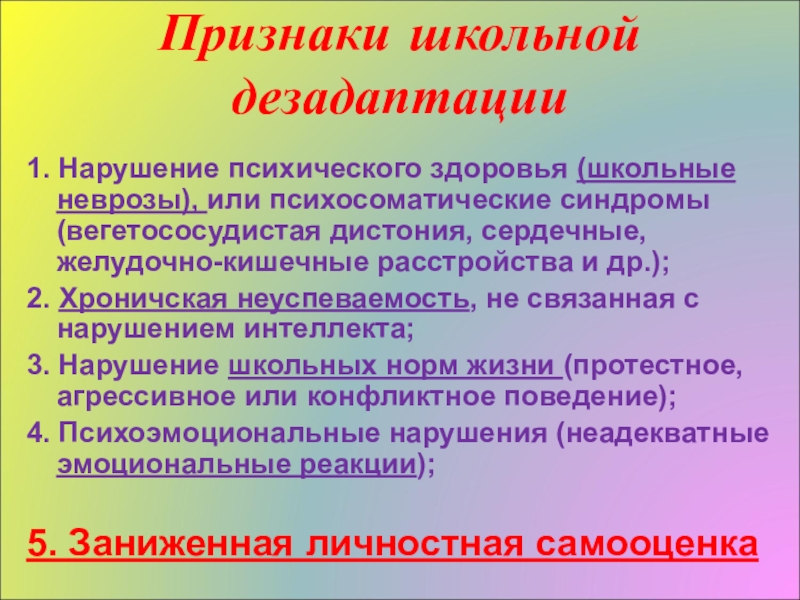 Признаки школы. Нарушение психического здоровья. Признаки школьной дезадаптации. Школьный невроз симптомы. Признаки школьника.