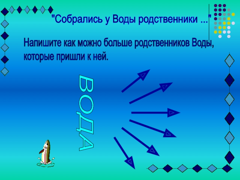 Вода родня. Родственники воды. Собрались у воды родственники.