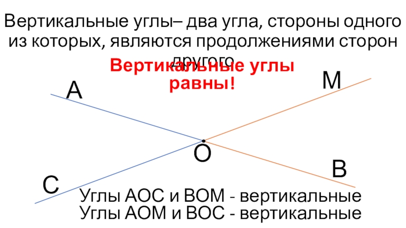 Продолжение стороны угла