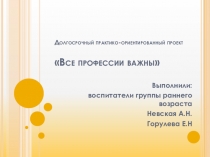 Все профессии важны. Долгосрочный практико-ориентированный проект