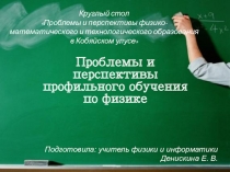 Презентация к докладу по физике Проблемы и перспективы профильного обучения по физике