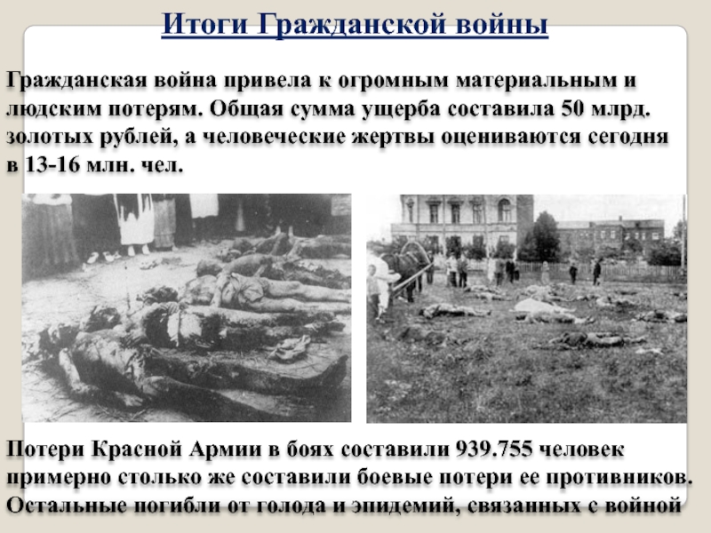 Презентация 10 класс история гражданская война