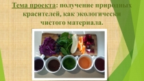 Презентация проекта на тему :Получение природных красителей, как экологически чистого материала