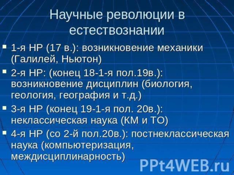 Презентация на тему начало революции в естествознании