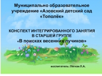 Презентация к интегрированному занятию на тему В поисках весенних лучиках
