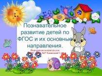 Презентация Познавательное развитие детей по ФГОС и их основные направления.