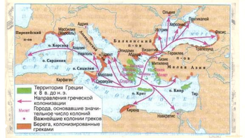 Карта древняя греция и греческие колонии контурная карта ответы 5 класс