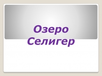 Презентация по окружающему миру Озеро Селигер
