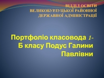 Презентація на тему Портфоліо класовода ( 1 клас )