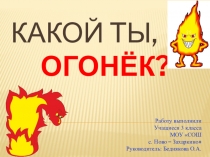 Презентация к внеклассному мероприятию Какой ты, огонёк?