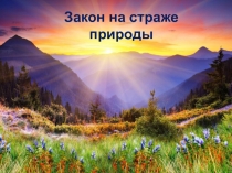 Презентация по обществознанию на тему Закон на страже природы