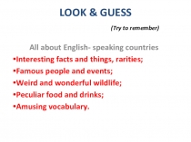Travelling around the English-speaking countries