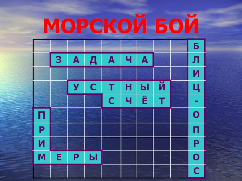 Презентация морской бой по математике 6 класс