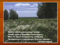 Презентация по литературе на тему Родная природа в лирике Т.Белозёрова