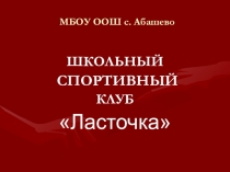 Презентация по спортивно- оздоровительной работе в школе. Спортивный клуб Ласточка