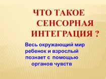 Презентация для родителей в ДОУ ЦРР №179 Сенсорная интеграция